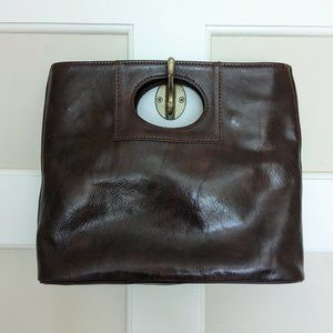 Women's brown leather purse